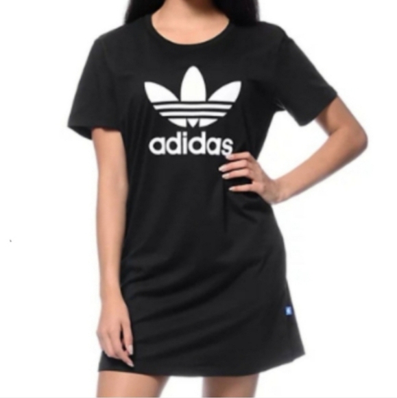 Adidas Trefoil Dress Logo Tee Style Black Size XS - Picture 3 of 14